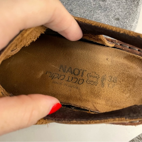 Naot Dark Brown Leather Strappy Sandals 38 - Picture 9 of 12